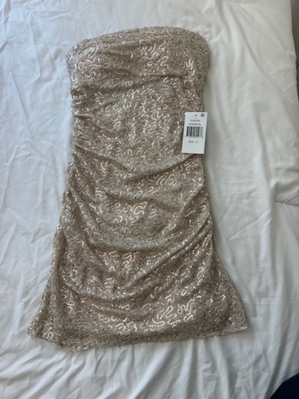 Brand New With Tags - size 1/2 Juniors - Gold and Silver strapless dress